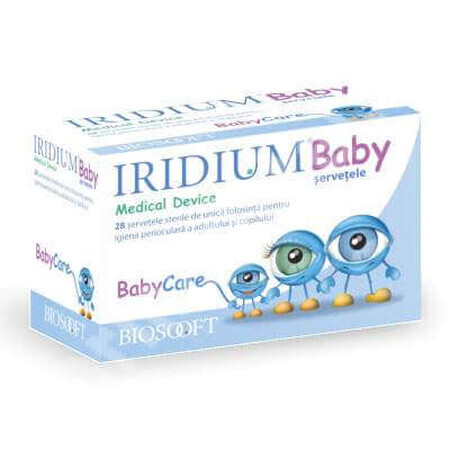 Lingettes stériles Iridium pour bébés, 28 pièces, Bio Soft Italia