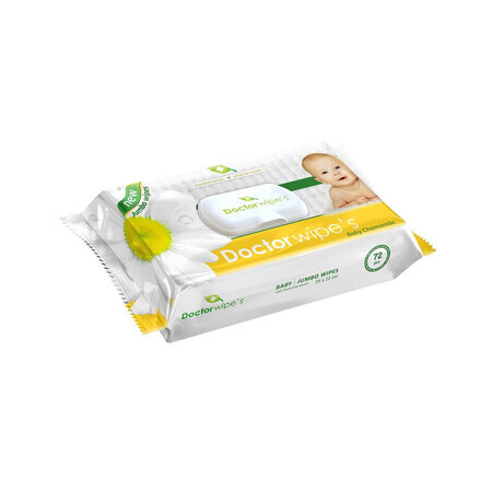 Jumbo Baby Chamomile Wet Wipes, 72 pièces, Doctor Wipe's