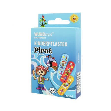 Piratenaufnäher für Kinder, 10 Stück, Wundmed