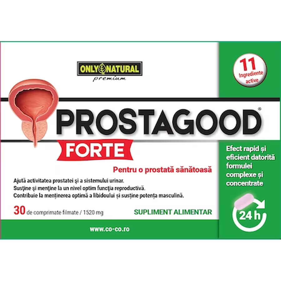 ProstaGood Forte, 30 comprimés x 1520 mg comprimés pour la prostate, Only Natural