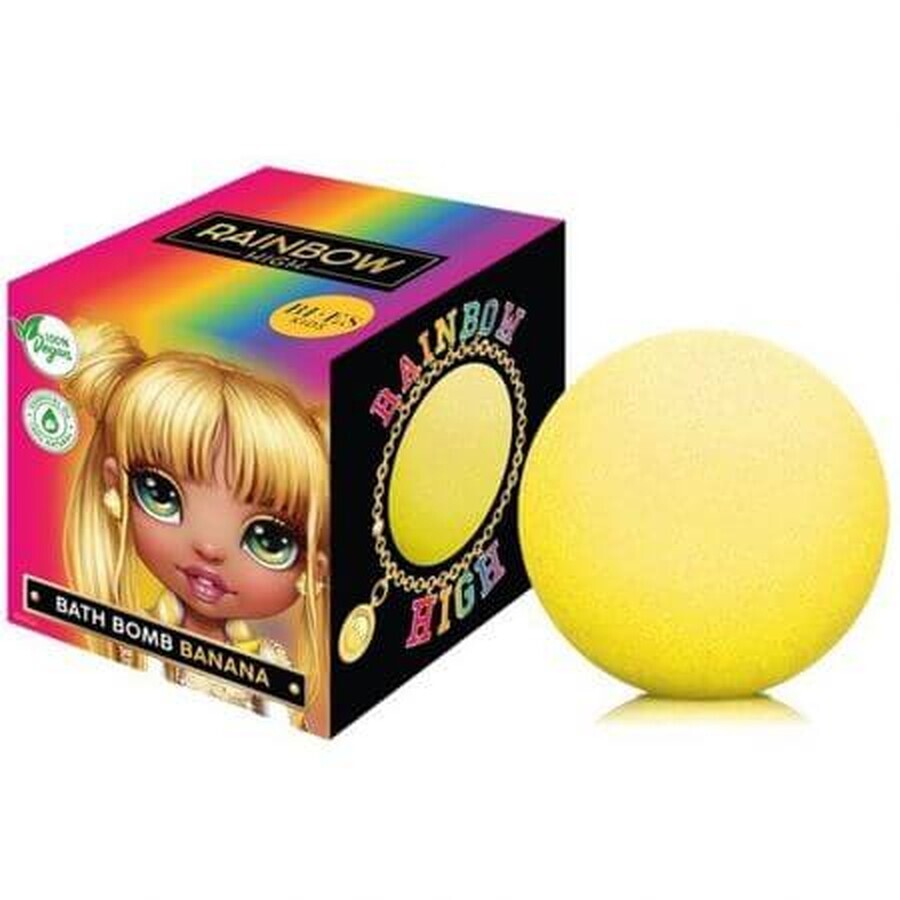 Bombe de bain à la banane Rainbow HJ, 165 g, Bi-Es