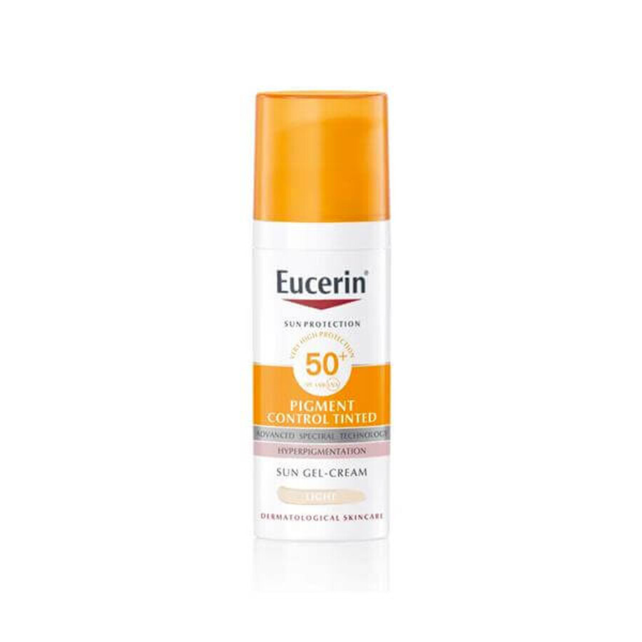 Eucerin Anti-Pigment Gezichtsbescherming Zonnebrand Gel Crème SPF 50+ lichte tint, 50 ml