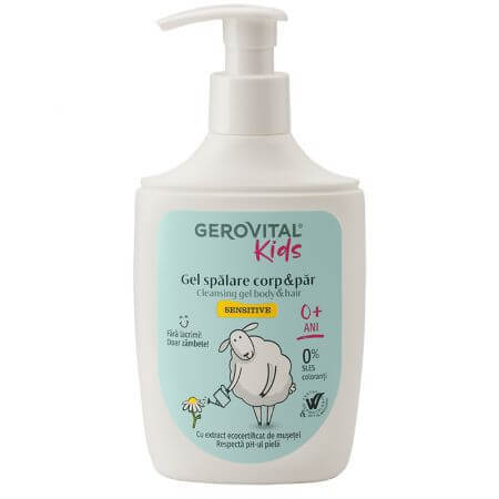 Nettoyant pour le corps et les cheveux sensibles, 300 ml, Gerovital Kids