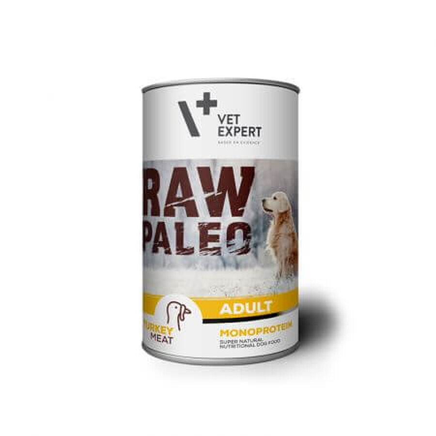 Natvoer met kalkoenvlees voor volwassen honden Raw Paleo, 800 g, VetExpert