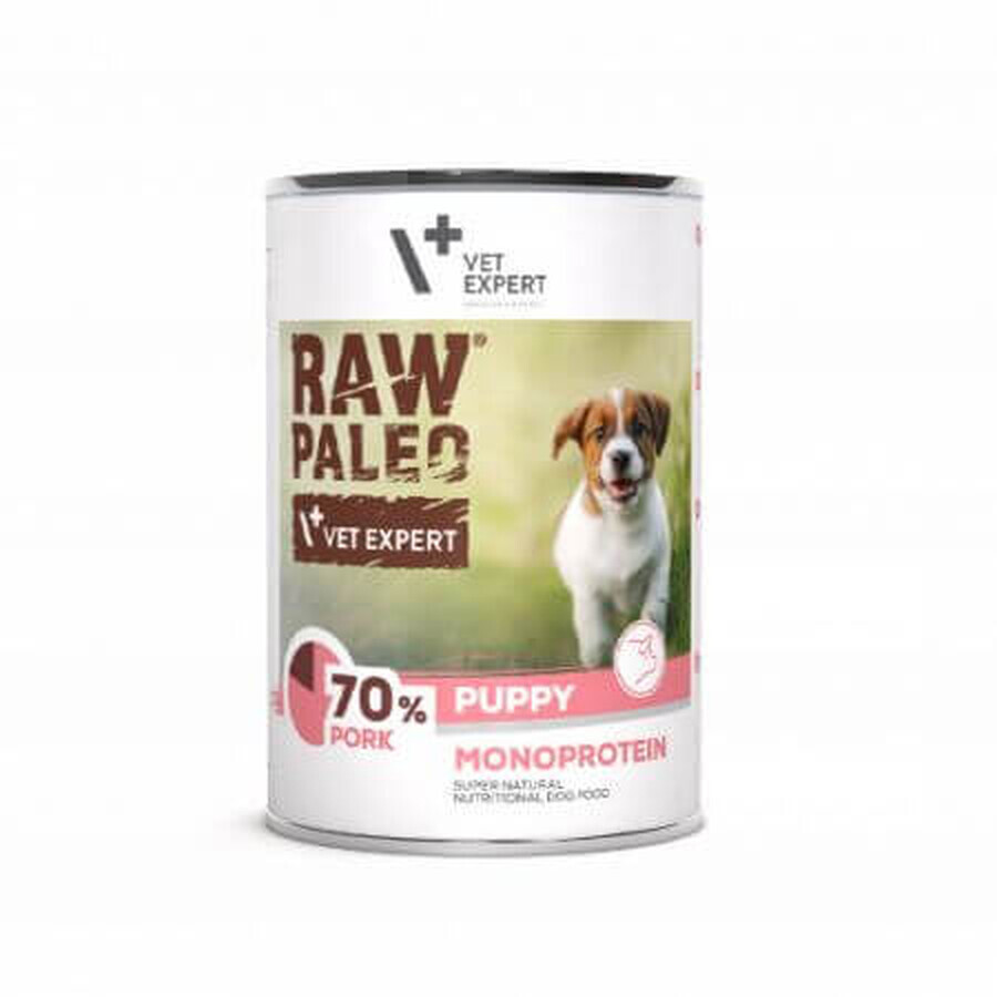 Nat varkensvoer voor honden Raw Paleo Puppy, 400 g, VetExpert