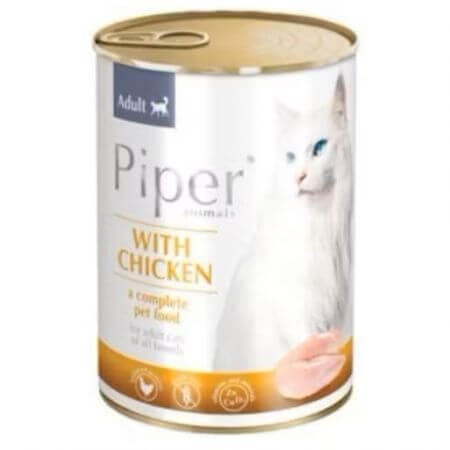 Nourriture humide pour chats avec du poulet, 400 g, Piper