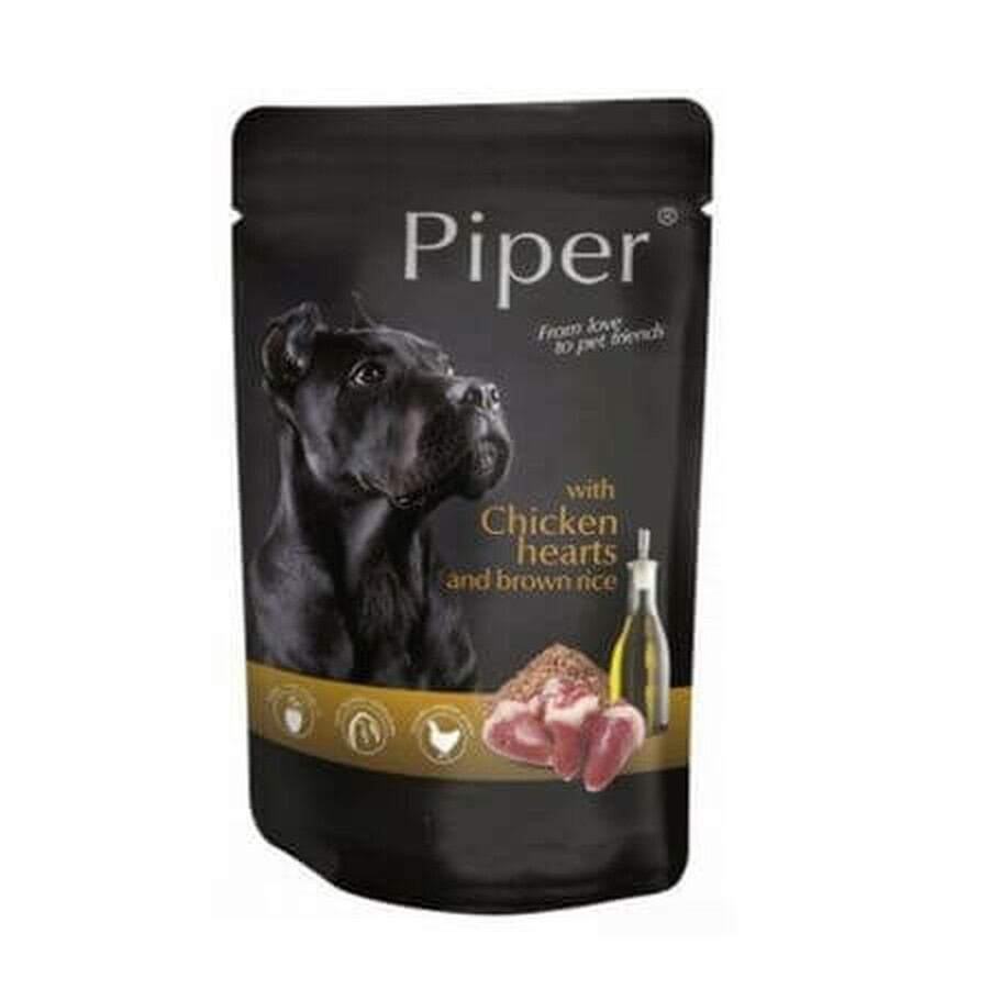 Alimento umido per cani con cuori di pollo e riso integrale Adult, 150 g, Pepe