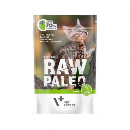 Croquettes pour chat avec Raw Paleo Paleo Kitten, 100 g, VetExpert