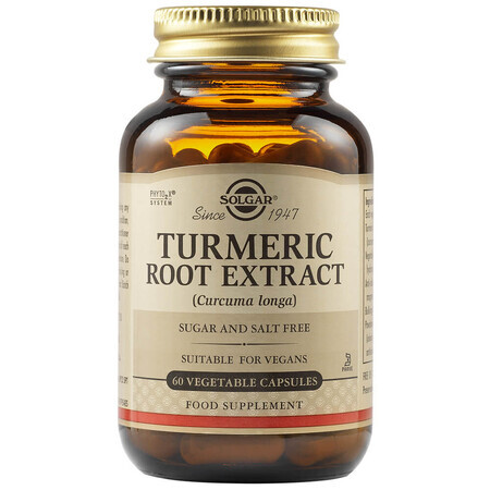 Extract din radacina de Turmeric, 60 capsule, Solgar