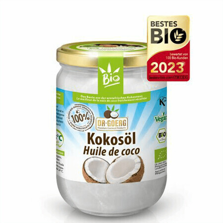 Huile de noix de coco biologique crue de première qualité, 500 ml, Dr.