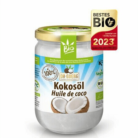 Hochwertiges rohes Bio-Kokosnussöl, 500 ml, Dr. Goerg