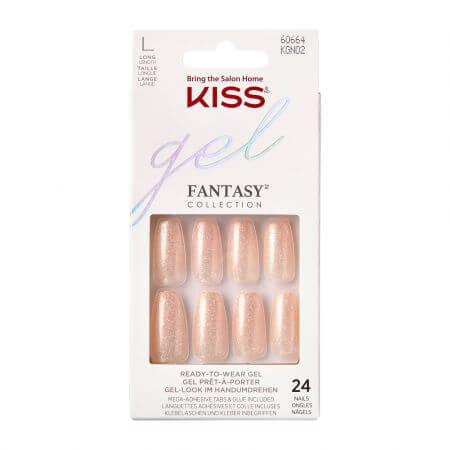 Unghie finte Gel Fantasy Glitter, Rock Candy Long Coffin, Kiss