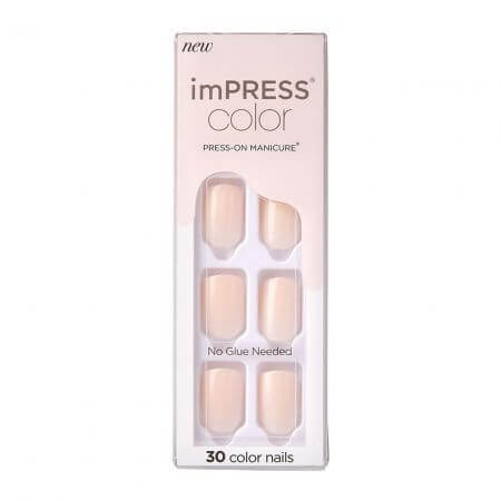 Faux ongles Impress, Point Pink Short Squoval, Kiss