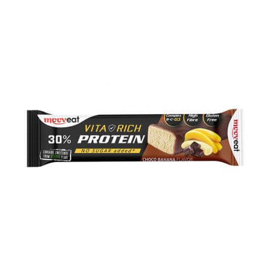 Baton proteic cu ciocolata si banane, 60 g, MoovEat