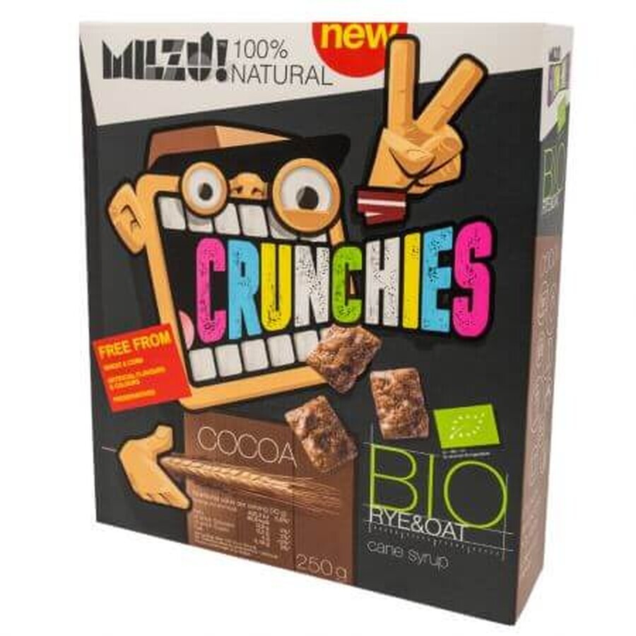 Céréales de seigle bio avec crunchies au cacao, 250 g, Milzu