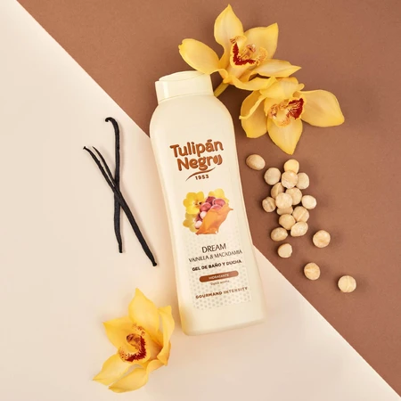 Black Vanilla &amp; Macadamia Shower Gel, 650 ml, Tulip