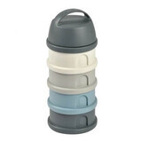 Melkcontainer met 4 compartimenten, Mineral Grey/Blue, Beaba