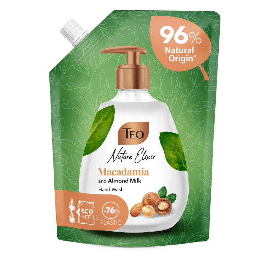 Sapun lichid cu macadamia si lapte de migdale Nature Elixir, 500 ml, Teo