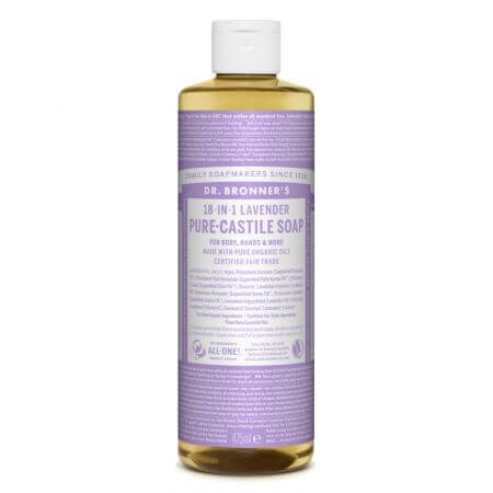 Sapun magic lichid 18 in 1 cu lavanda Castilia, 475 ml, Dr. Bronner's