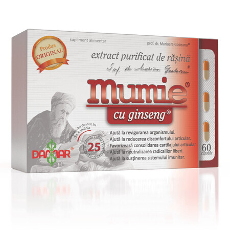 Gereinigter Mumieharz-Extrakt mit Ginseng, 60 Kapseln, Damar General Trading