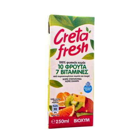 Succo naturale con 10 frutti e 7 vitamine, 250 ml, Creta Fresh