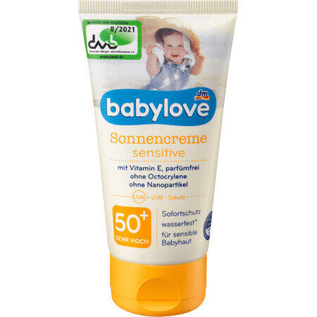 Babylove Zonnebeschermingscrème SPF50 voor de Gevoelige Huid, 75 ml
