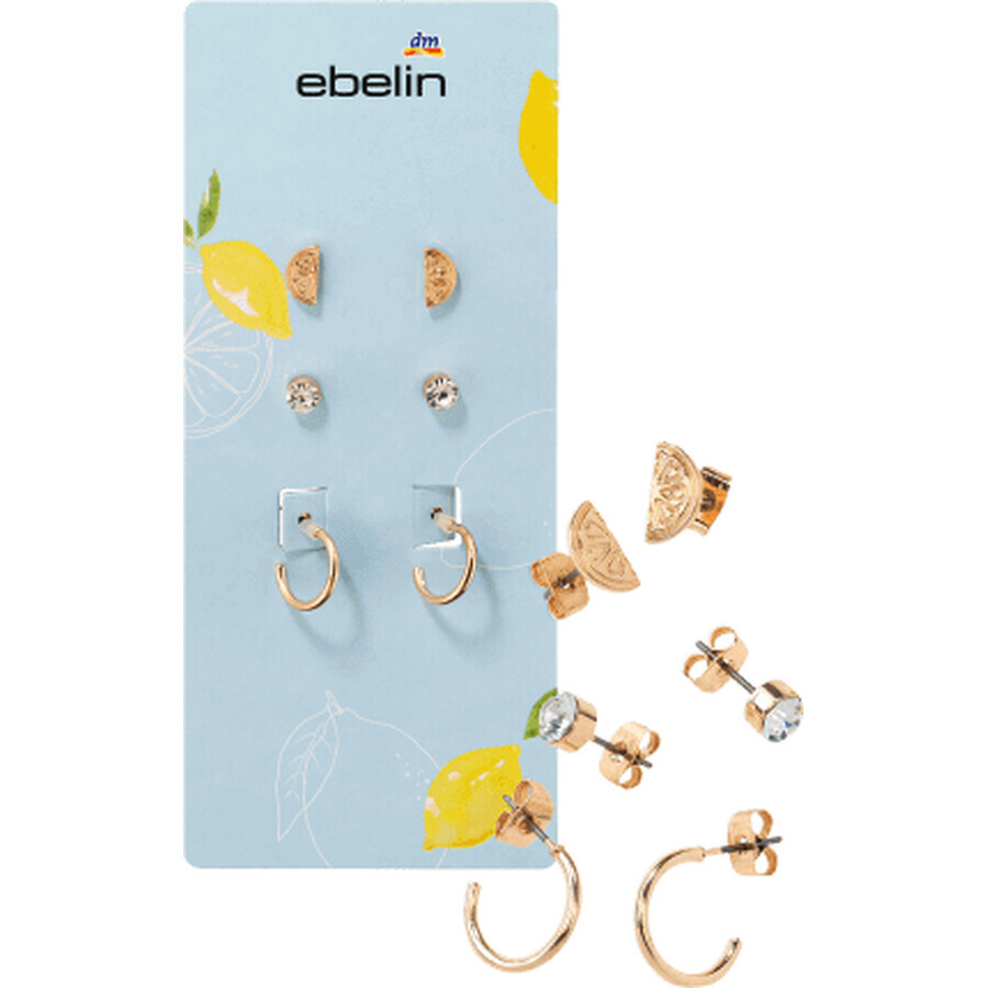 Boucles d'oreilles Ebelin Lemon Squeezy, 6 pcs