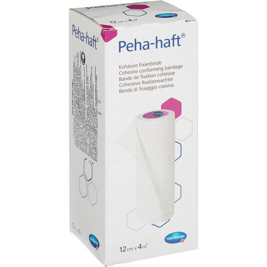 Peha-haft zelfklevende elastische sjerp, 12cmx4m (932445), Hartmann