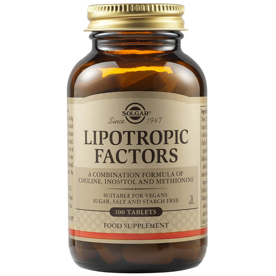 Lipotrope Factoren, 100 tabletten, Solgar
