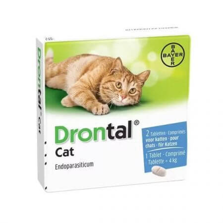 Drontal Cat inwendig antiparasiticum voor katten, 2 tabletten, Bayer Vet