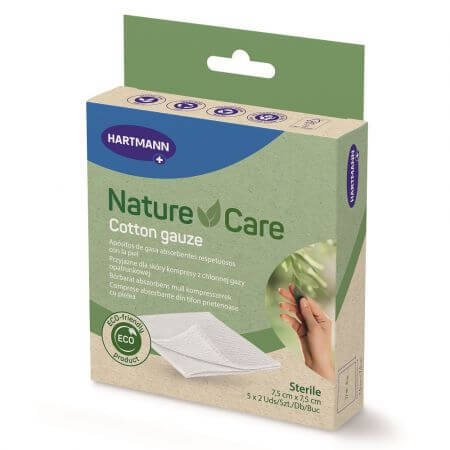 Garze sterili Nature Care, 7,5 cm x 7,5 cm, 5 pezzi, Hartmann