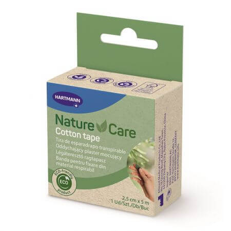 Nature Care rolbevestigingslap, 2,5 cm x 5 m, 1 stuk, Hartmann