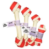 Knotted Bone Rood Knotted Bone Rood kalfslederen hondenbeloning, 1 stuk x 10 cm, Mr.Bandit