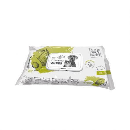 Wet wipes with avocado for dogs and cats, 40 pieces, M-Pets