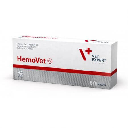 Supliment alimentar impotriva anemiei la caini HemoVet, 60 tablete, VetExpert