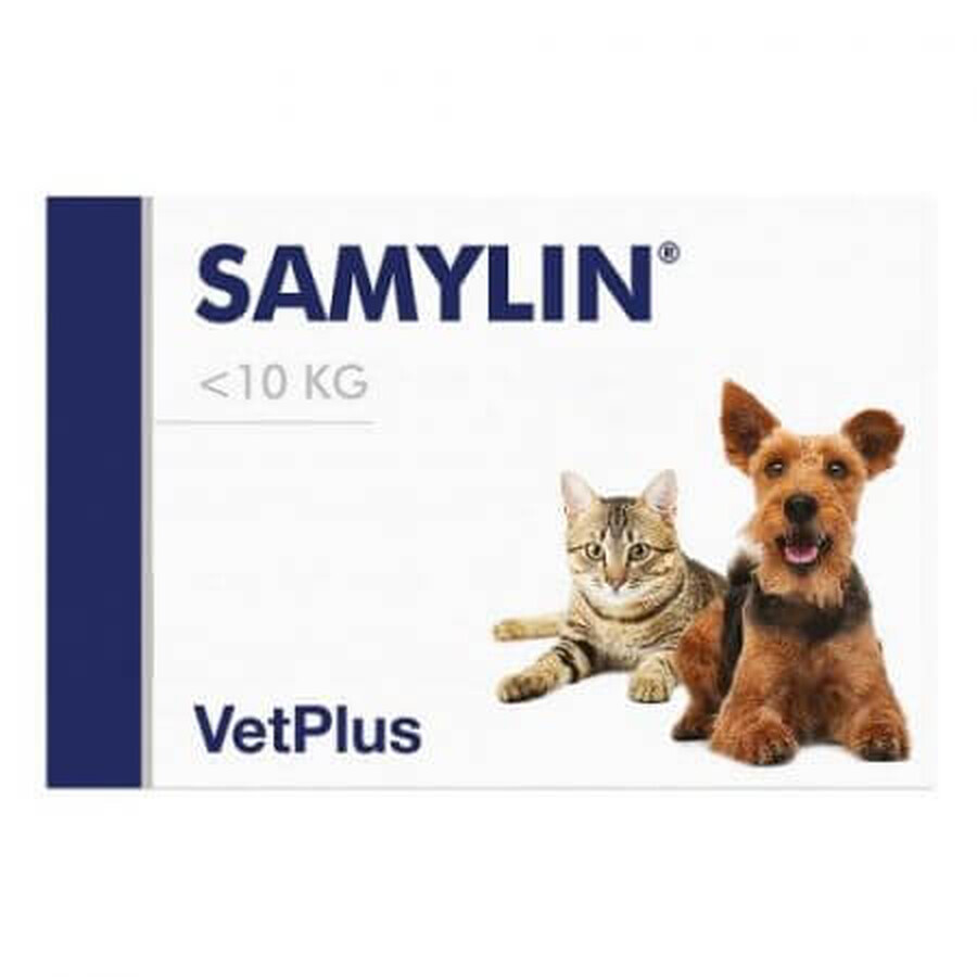 Voedingssupplement voor het behoud van een gezonde lever bij honden en katten &lt;10 kg Samylin Small Breed, 30 tabletten, VetPlus