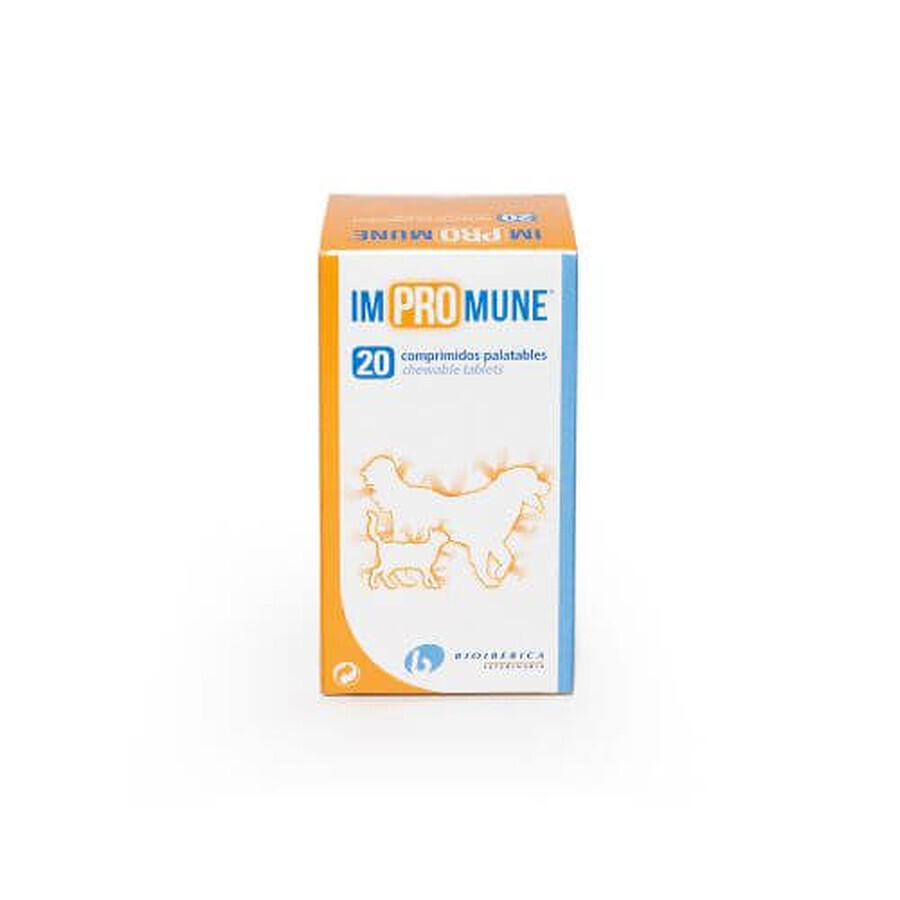 Nahrungsergänzungsmittel für Hunde und Katzen zur Optimierung der Immunabwehr Impromune, 20 Tabletten, Bioiberica