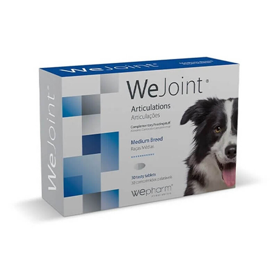 WeJoint Medium Breeds gewrichtsondersteuningssupplement voor middelgrote honden, 30 tabletten, Wepharm