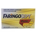 Faringosept Rapid cu aromă de miere și lămâie, 12 pastile, Terapia