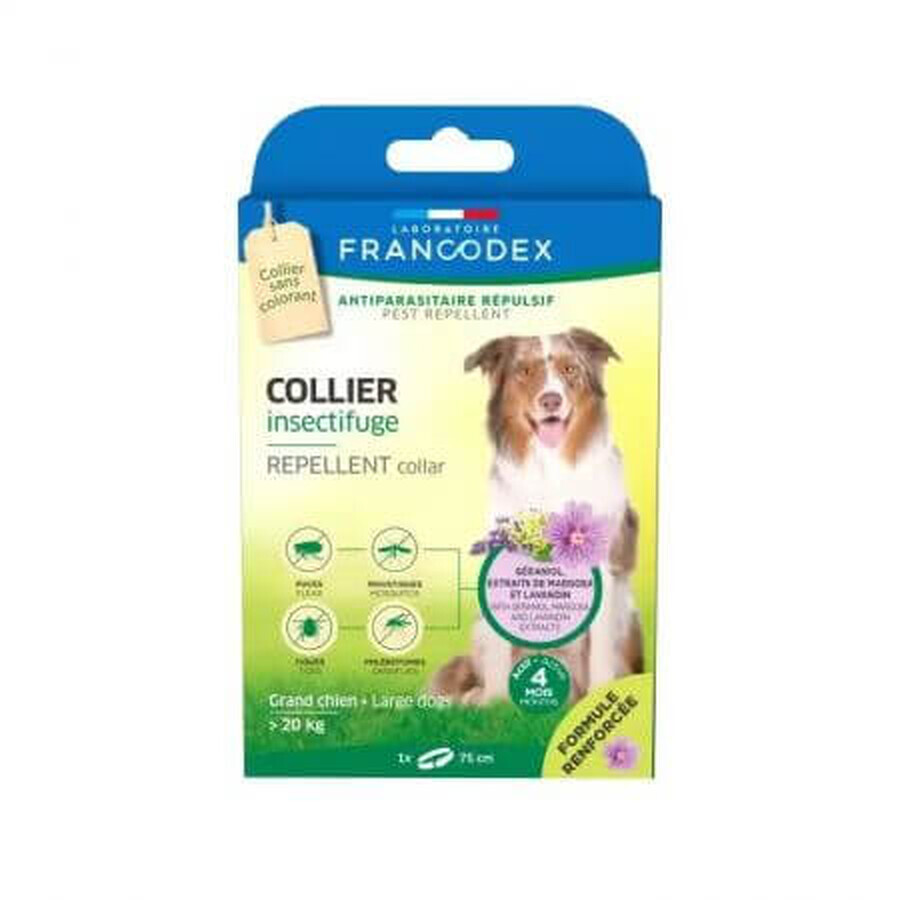 Collier antiparasitaire au géraniol pour chiens de plus de 20 kg, 1 pièce, Francodex