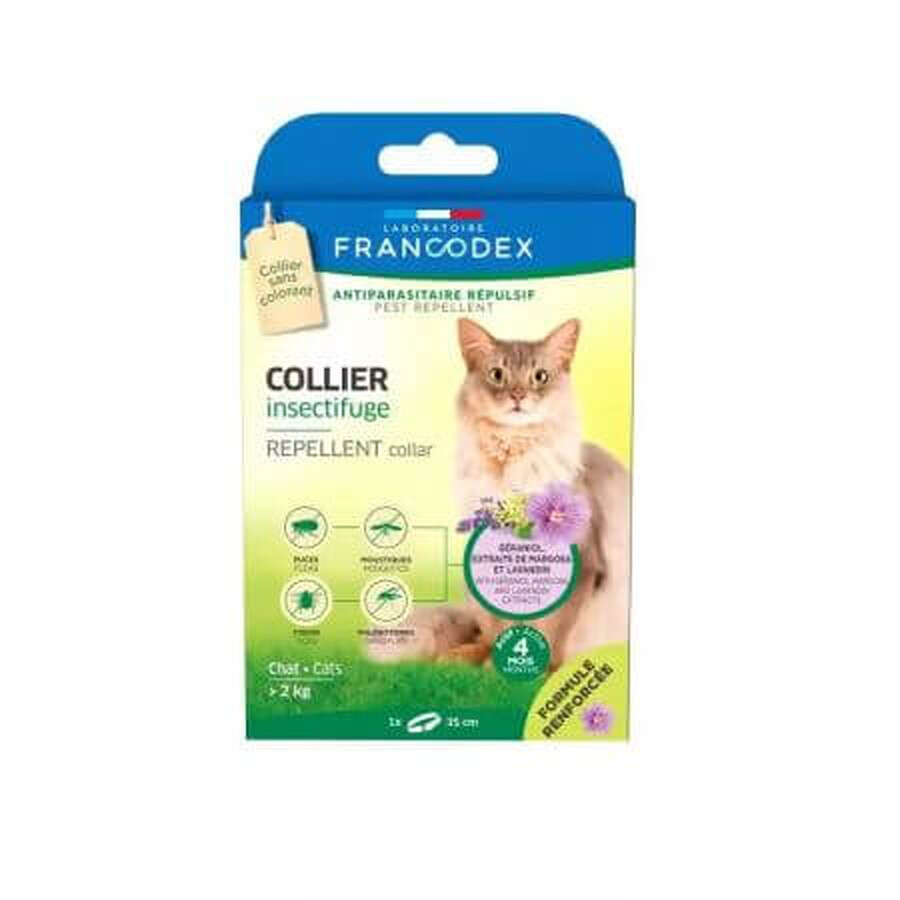 Antiparasitic collar with geraniol for cats over 2 kg, 1 piece, Francodex