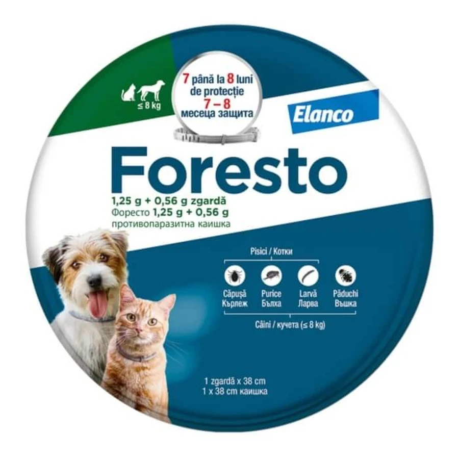 Collare antiparassitario per gatti e cani di piccola taglia Foresto Collare, 1 pezzo, Elanco