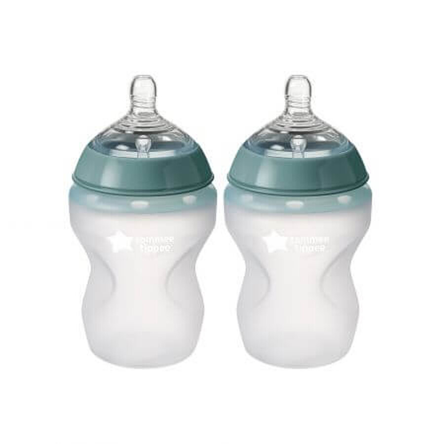 Closer to Nature siliconen anti-colic fles, 2 stuks, 260 ml, Tommee Tippee