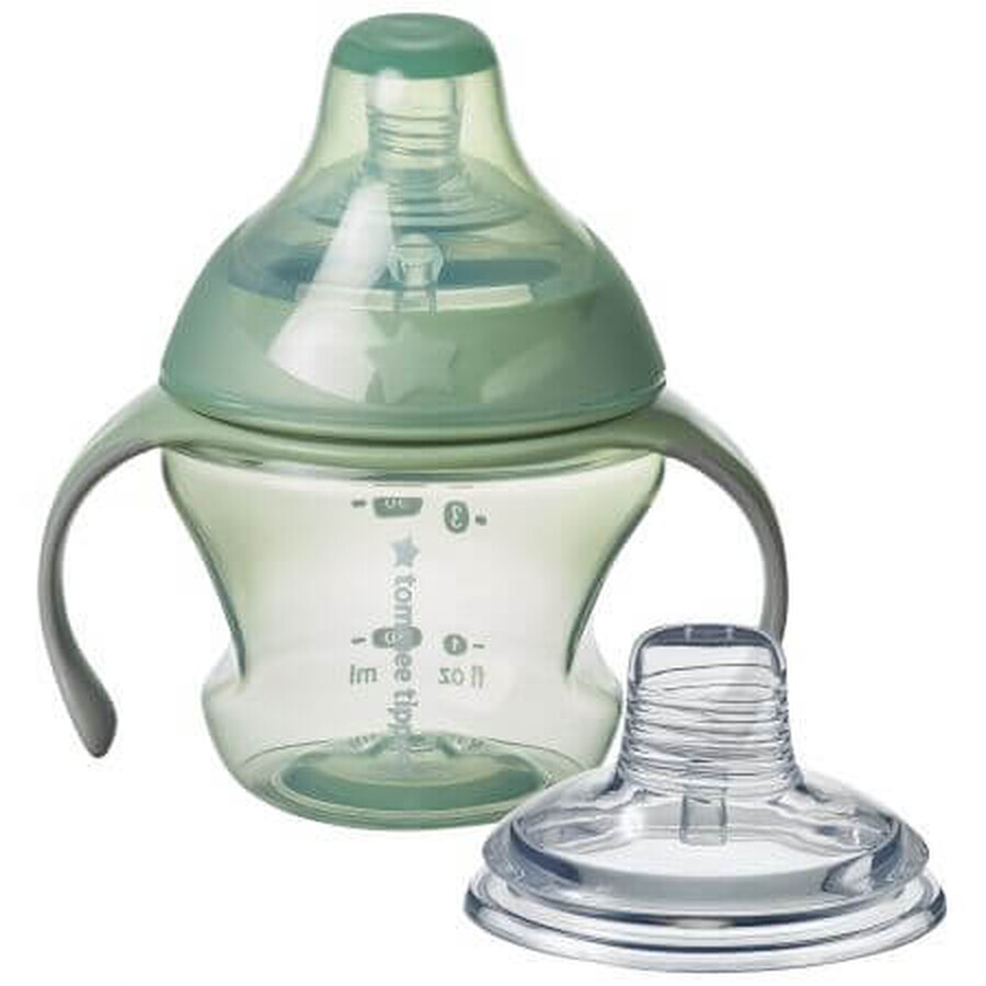 Overgangsbeker met afneembare handgrepen, 4 - 7 maanden, Groen, 150 ml, Tommee Tippee