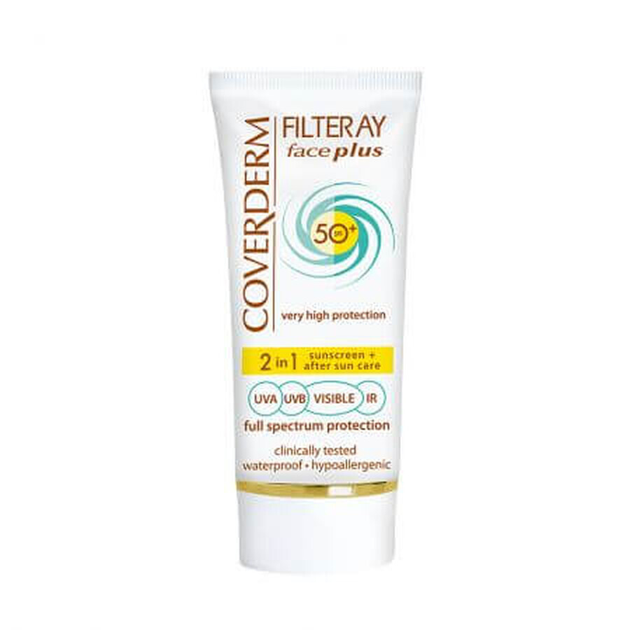 Filteray Viso Spf 50 Grasso/Acneico, senza tonalità, 50 ml, Coverderm