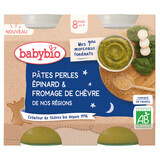 Eco Pasta Puree met Spinazie en Geitenkaas, 2 x 200 g, BabyBio