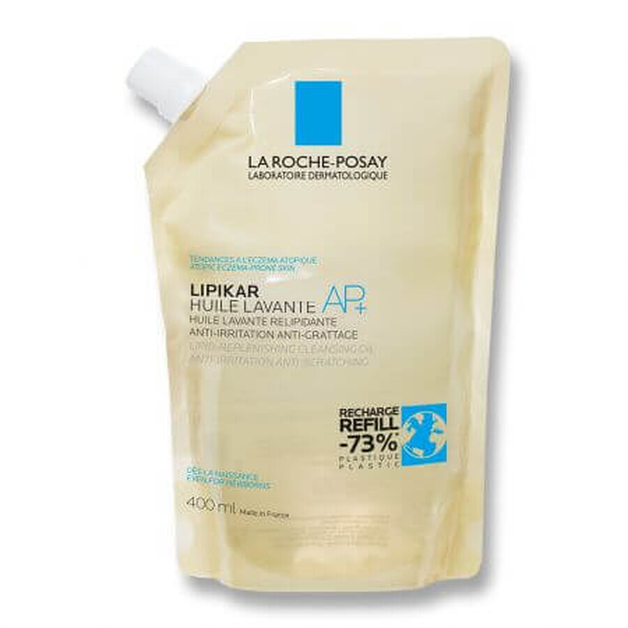 La Roche Posay Lipikar AP+ Eco Reserve Replenishing Wash Oil voor droge huid met neiging tot atopie, 400 ml