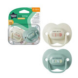 Succhietti ortodontici anytime, 6 - 18 mesi, Verde / Bianco, 2 pezzi, Tommee Tippee