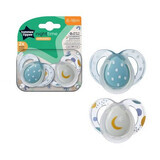 Suzete ortodontice de noapte, 6 - 18 luni, Luna, 2 buc, Tommee Tippee