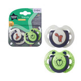 Leuke orthodontische fopspenen, 0 - 6 maanden, Groen / Wit, 2 stuks, Tommee Tippee